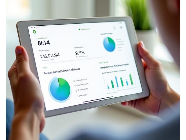Moderan prikaz Vitalis Jug aplikacije na tabletu, sa grafikonima napretka i personalizovanim wellness sadržajem.